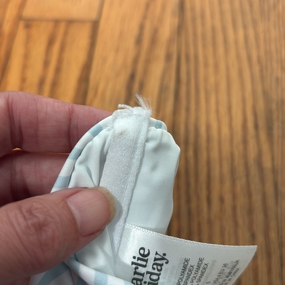 Charlie Holiday Womens Striped Strapless Bikini Top Swimsuit Size S NWOT - Picture 4 of 5